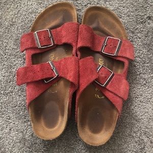 VINTAGE red Birkenstock sandals size 8
